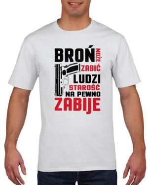 Koszulka męska Broń może zabić ludzi XL Biały