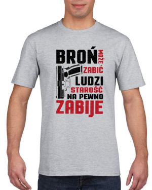 Koszulka męska Broń może zabić ludzi XL Szary