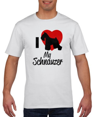 Koszulka męska I Love My Schnauzer XL Biały