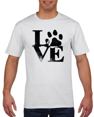 Koszulka męska Love animals Kocham zwierzęta S Biały