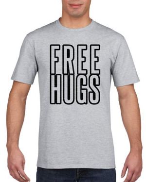Koszulka męska Free Hugs XL Szary