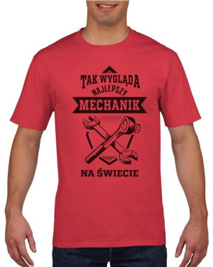 Koszulka męska Najlepszy mechanik na świecie L Czerwony