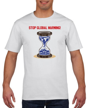 Koszulka męska Stop globalnemu ociepleniu XXL Biały