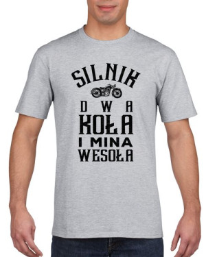 Koszulka męska Silnik dwa koła i mina wesoła XXL Szary