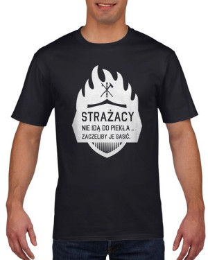 Koszulka męska Strażacy nie idą do piekła XL Czarny