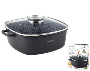 Ganek granitowy z pokrywą 28 cm indukcja 5,5  L