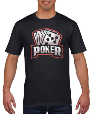 Koszulka męska Karty poker pik XL Czarny