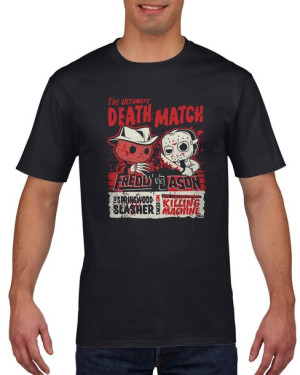 Koszulka męska Chibi Freddy Jason Slasher Horror L Czarny