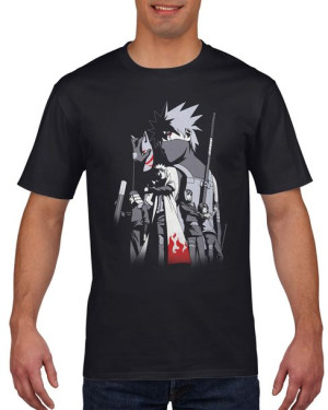 Koszulka męska Naruto Kakashi manga anime S Czarny