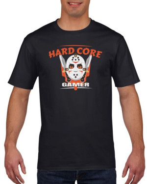 Koszulka męska Hard core gamer XXL Czarny