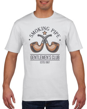 Koszulka męska Fajka Gentlemen's Club M Biały