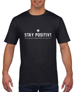 Koszulka męska Stay positive M Czarny