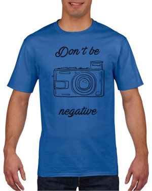 Koszulka męska Don't be negative XL Niebieski