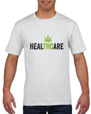 Koszulka męska Służba zdrowia marihuana THC XL Biały
