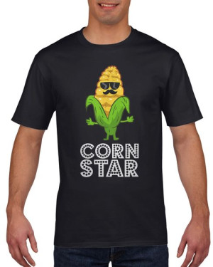 Koszulka męska Corn star kolba kukurydzy XL Czarny