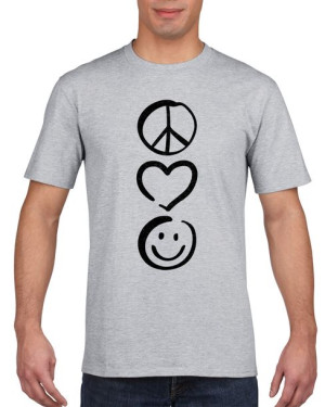 Koszulka męska PEACE LOVE Smile XL Szary