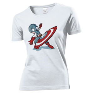 Koszulka damska Ameryka Chibi Kapitan XL Biały