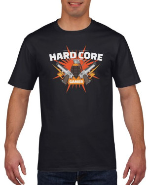 Koszulka męska Hard core gamer wojsko S Czarny