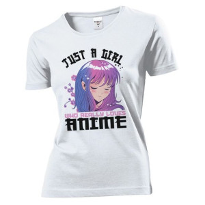 Koszulka damska Dziewczyna która kocha anime M Biały