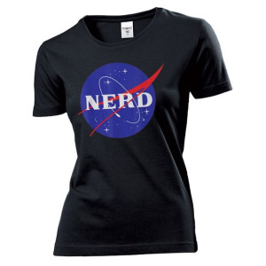 Koszulka damska NERD Kujon NASA M Czarny