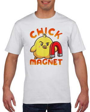 Koszulka męska Chick magnet magnes na laski XXL Biały