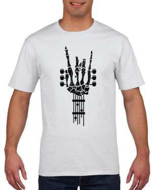 Koszulka męska Szkielet gitara rock'n'roll XXL Biały