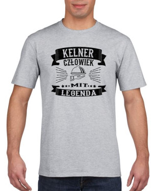 Koszulka męska Kelner Człowiek Mit Legenda XXL Szary