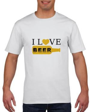 Koszulka męska I love beer Kocham piwo M Biały