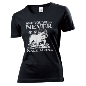 Koszulka damska You will never walk alone XXL Czarny