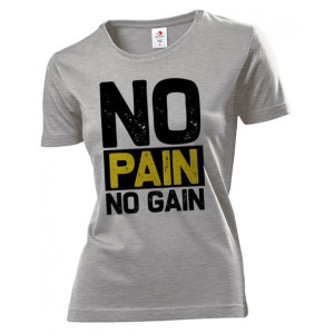 Koszulka damska No pain no gain L Szary