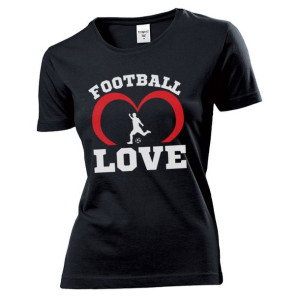 Koszulka damska Love football Kocham piłkę nożną L Czarny