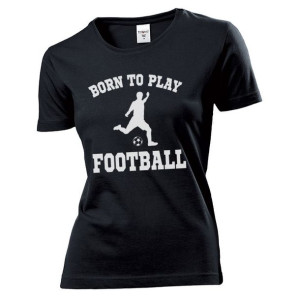 Koszulka damska Born to play football S Czarny