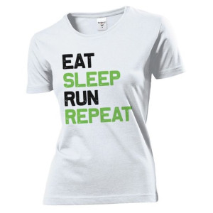 Koszulka damska Eat sleep run repeat M Biały