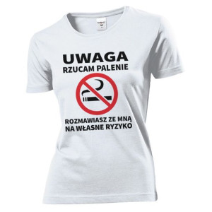 Koszulka damska Rzucam palenie M Biały