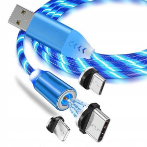 Kabel Magnetyczny 3w1 Do Iphone Usb B C Świecący