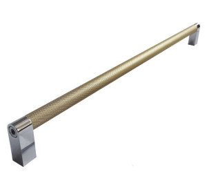 Uchwyt meblowy podłużny ryflowany złoty srebrny 32,5 cm