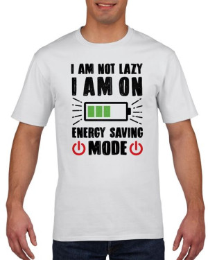 Koszulka męska I'm not lazy XL Biały