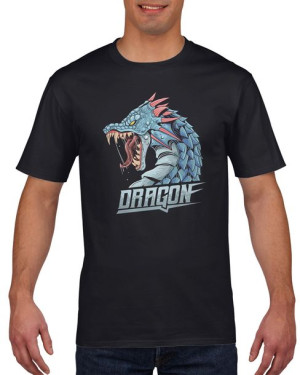 Koszulka męska Smok Dragon L Czarny
