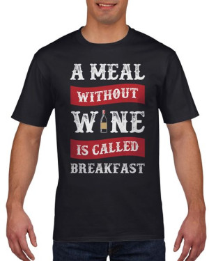 Koszulka męska A meal without wine XL Czarny