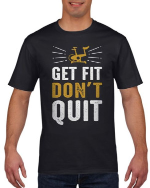 Koszulka męska Stay fit don't quit M Czarny