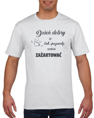 Koszulka męska Pozwolę sobie zażartować S Biały