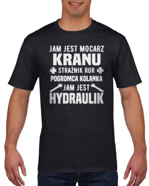 Koszulka męska Jam jest Hydraulik S Czarny