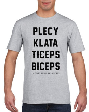 Koszulka męska Plecy klata triceps biceps L Szary
