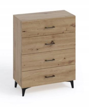Komoda 80 cm na nóżkach dąb artisan 4 szuflady S8