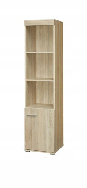 Regał wąski 45cm dąb sonoma 4 półki drzwiczki M-20