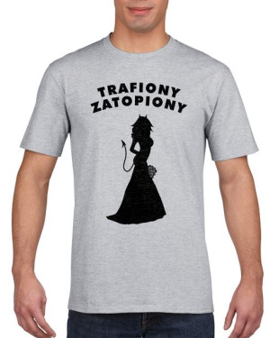 Koszulka męska Trafiony zatopiony XL Szary
