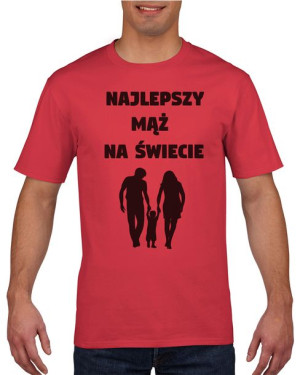 Koszulka męska Najlepsza mąż na świecie S Czerwony