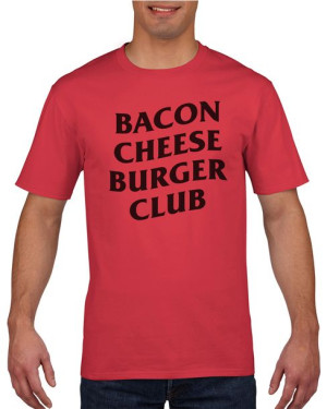 Koszulka męska Bacon cheeseburger club L Czerwony