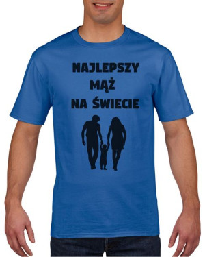 Koszulka męska Najlepsza mąż na świecie L Niebieski