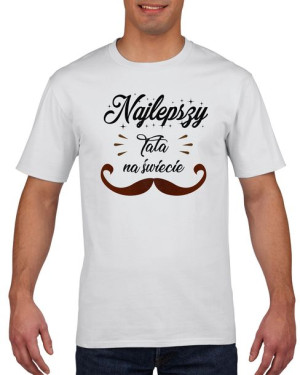 Koszulka męska Najlepszy tata na świecie L Biały